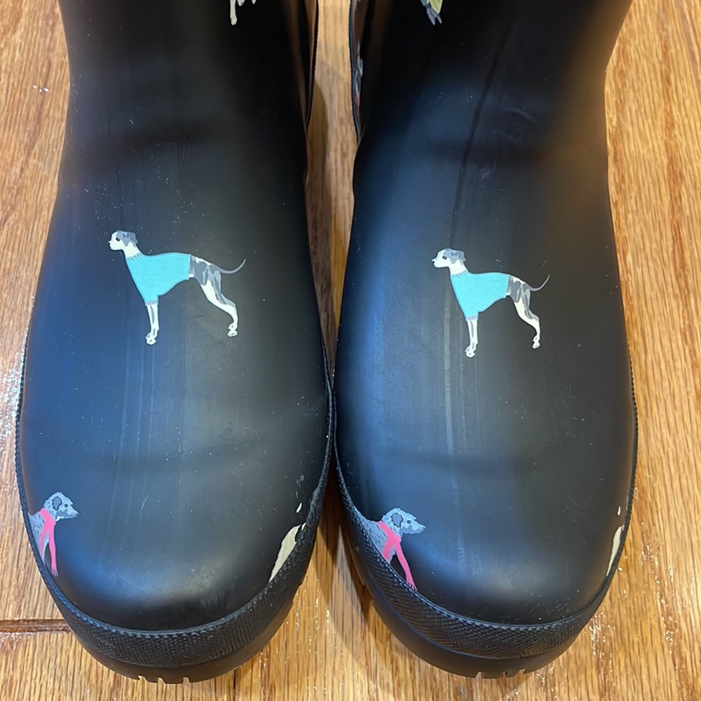 Women's *Dark Navy* Rain Boots with Dog Print - Picture 9 of 12